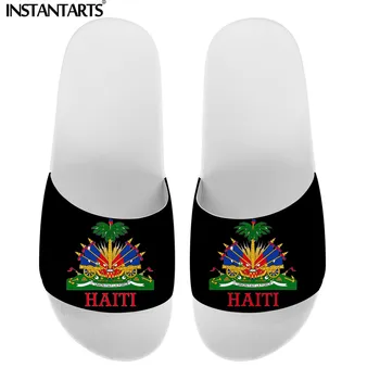 INSTANTARTS Haiti Pavilion de Imprimare Femei Slide-uri de Papuc de Vara Femei Sandale Pantofi Plat Casual sex Feminin Acasă Flip Flops Zapatos de Mujer