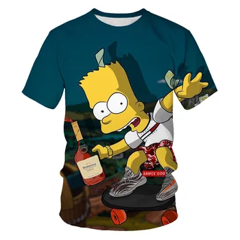 2020 Nou 3d Imprimate Simpsons cu mânecă Scurtă T-shirt Cuplu Strada Top Casual T-shirt de Vară pentru Bărbați/femei T-shirt pentru Copii Topuri