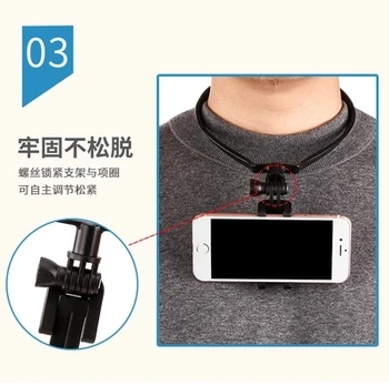 Universal Mini Selfie Stick-ul Hands-free Monopied Trage Titularul Gât Selfie Clamp Mount Pentru mișcare Inteligentă DV de Telefon