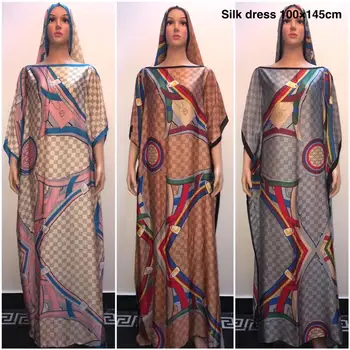Uimitor tipărite Caftan de Mătase Rochii Populare Malaezia Stil de femeile Musulmane rochie de mătase africane rochii pentru femei