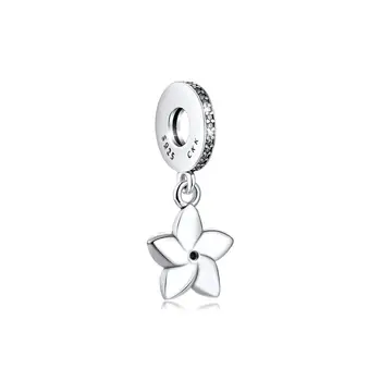 Se potriveste pentru Pandora Farmecul Bratari Magnolie Floare Margele cu Galben Emailuri 925 Sterling Silver-Bijuterii Transport Gratuit