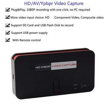 EZCAP284 HD/AV/Ypbpr Joc Video Captura 1080P HD Video Recorder Într-o Unitate Flash USB Pentru Xbox360/PS3/PS4/DVD/Set-top box