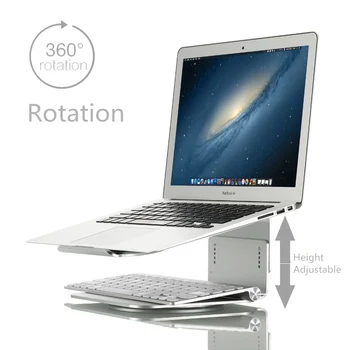 U3 Reglabile pe Înălțime Aliaj de Aluminiu Laptop Cooling Stand Rotație de 360 Ergonomic 10-17 inch Notebook Holder pentru MacBook Air Pro