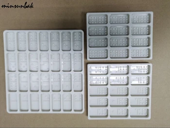 Minsunbak Dublu 9 DIY Rășină Epoxidică Luciu de Rășină de Silicon Domino Mucegai