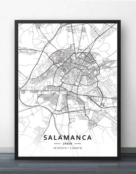 Murcia Oviedo Palma Salamanca Santander Sevilla Tarragona Toledo, Valencia, Valladolid Vigo-Zaragoza Spania Hartă Poster