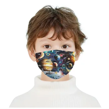 Copii Mască de Unică folosință, Mască Anti-praf 3Ply Ureche Loop Masca 50PCS Stele Astronomie Imprimare masque enfant mascarillas