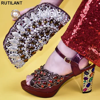 Noi italiană Doamnelor Pantofi și Sac Set pentru Petreceri de Moda italiene Femei Pompe de Nunta cu Geanta Pantofi italieni cu Saci de Potrivire