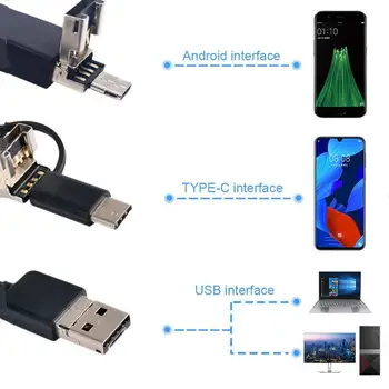 Tip C Endoscop USB de Inspecție Camera Endoscop Flexibil Țeavă Mașină 480P Dual Lens Controlați de Reparații pentru Android, PC, Notebook-uri Macbook