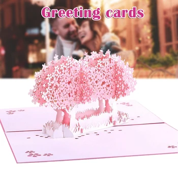3D Cherry Blossom Pop-Up Card de Felicitări realizate Manual de Cadouri pentru Absolvire Aniversare de Nunta de Primavara TP-Fierbinte Decoratiuni