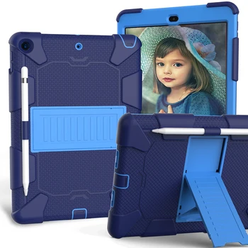 Silicon Tableta Caz pentru iPad 10.2 2019 2020 7 Gen pentru Mini 4 5 3-Strat de Protecție de Armuri Grele rezistent la Șocuri Capac HardCase