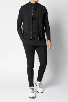 Bărbații Francezi Stil Cald De Toamna/Iarna De Trei Piese Rus Culoare Solidă Strada Jogging Pantaloni Brand
