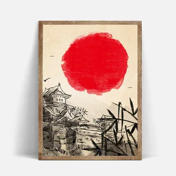 Japonezii de Cerneală Acuarelă Panza Pictura Postere si Printuri de Arta de Perete Imagine Scandinave pentru Camera de zi de Decorare Acasă Cuadros