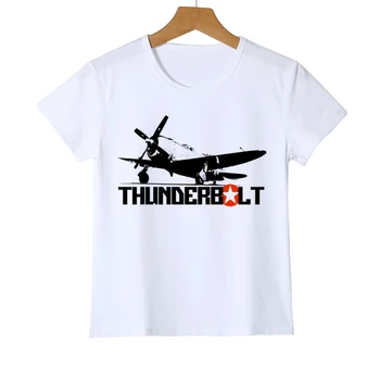 Copii Thunderbolt Aeronave tricou Baiat Avion de Vara Fete Personalizate Maneca Scurta Vacanță pentru Copii Cadouri Tricouri Z32-2