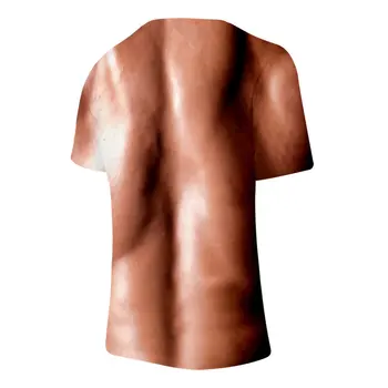 Oamenii Tendință Stil de Moda Pentru bărbați T-shirt Rafinat Om Musculare Model Realist de Modelare Tipărite Respirabil T-shirt