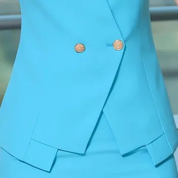 Maneci scurte Profesionale Costum de Birou Femei 2020 Noua Moda de Vara Slim Sacou si Fusta Lady Uzura de Muncă