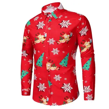 Bărbați de Crăciun Tricou Casual, Fulgi de zăpadă, Moș crăciun Bomboane Top Imprimate Bluza Casual sex Masculin Xmas Party Combinezon Homme camisa navidad hombre