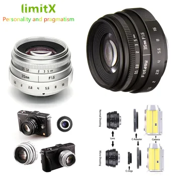 35mm F1.6 CCTV Lentile C-Mount Pentru Nikon 1 V3 V2 V1 AW1 J4 J5 J3 J2 J1 S2 S1 APS-C Mirrorless aparat de Fotografiat Digital