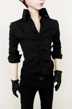 Bjd haine papusa costum costum negru, camasa + pantaloni 1/4 1/3 pot fi personalizate dimensiune