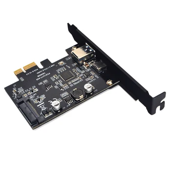 SuperSpeed USB 3.1 Tip C + USB 3.0 PCI-Express Montantului plăcii de extensie SATA 15pin Conector de Alimentare PCIE X1 Adaptor ASM3142 Chipset-uri