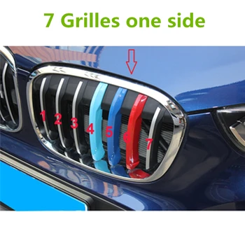 Pentru BMW X1 F48 2016 2017 2018 Grila Fata Tăiați Fâșii Grill Sport de Performanță de Acoperire Autocolant 3 Culori 3D M Styling 7 Grile