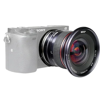 Meike 12mm f2.8 Manual de obiectiv E-Mount pentru Sony A7III A7 a7ii A7R A6300 A6000 NEX-3 NEX-5 NEX-5N NEX-7 NEX-6 NEX-3N cu APC-S