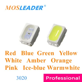 Mosleader 3000buc 0.06 W 3020 LED Rosu Albastru Verde Galben Alb Chihlimbar Portocaliu Warmwhite Gheață albastru Roz 3.0*2.0 SMD LED Singură culoare