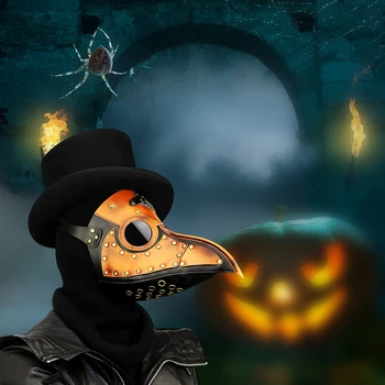 Noul Doctor Cioc Doctor Masca Nas Lung Cosplay de Lux Mască de Gothic Retro Rock din Piele de Halloween cioc Masca 5