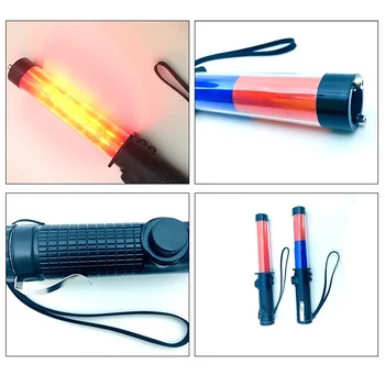 30CM lungime Reîncărcabilă Honkingable Multi-funcție în aer liber LED Trafic Baton Cu Fluier de Avertizare Intermitent Lumina Stick