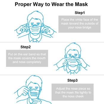 Non Împletit Masca de Unică folosință Fierbinte de Vânzare 3 Straturi Mască cu Filtru Gura în aer liber Masca de Fata Respirabil Earloops Măști Anti-picături Mascarill