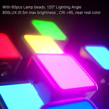 Ulanzi VL49 Mini Video RGB Lumina de Fotografie Lampa de 6W Dimabil 5500K CRI95 Built-in Baterie Reîncărcabilă Litiu Video cu LED-uri Lumina