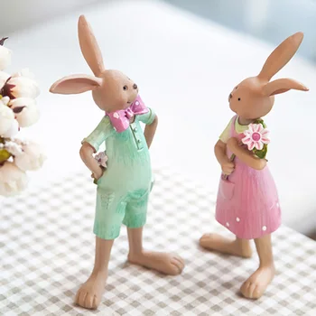 LX Rășină Iepure Animal Figurina mobilier Acasă Decor Cadou Cuplu Cadou Micro Peisaj Ornament decor Acasă
