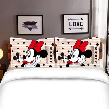 DISNEY Mickey Mouse-Set de lenjerie de Pat Carpetă Acopere Seturi unice dublu Regina King Size