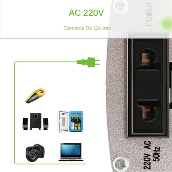 De Putere masina de Invertor Convertor 200W Incarcator USB DC 12V AC 220V Cu USB 5V Ieșire aparat de Fotografiat Digital