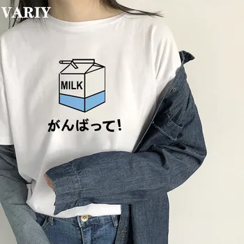 Estetic Lapte tricou Femei Maneci Scurte Topuri Teuri Ulzzang Harajuku tricou Femei de Moda grafic tricou haine coreene
