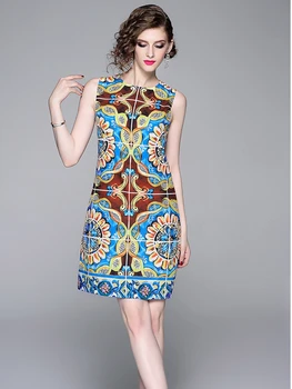 De înaltă calitate 2020 nou designer de moda rochie de vara Superb Model de Imprimare Eleganta pentru Femei Rochie scurta