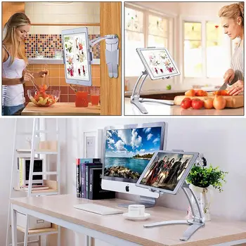 HobbyLane Bucătărie Tablet Stand Suport Reglabil pentru Montare pe Perete Pentru iPad Pro, Surface Pro, iPad Mini d20