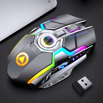 Wireless Gaming Mouse Reîncărcabilă Tăcut LED Backlit Soareci USB Optic Ergonomic 7 Taste cu iluminare RGB Pentru Laptop