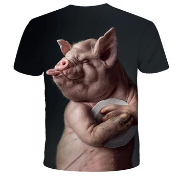 Noutate distracție animale de porc, vacă, câine urangutan oi seria T-shirt pentru bărbați și femei 3D imprimate tricou stil Harajuku t-shirt top de vara