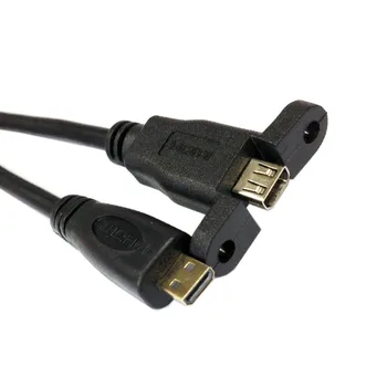HDMI 1.4 D Tip Micro HDMI de sex Masculin la Feminin M/F Extensia Montare pe Panou prin Cablu 60cm