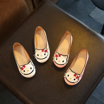 2019 Vânzare Fierbinte Fete Pantofi de Desene animate Drăguț pisica Pantofi Primavara-Vara Copiii Apartamente Copii, Casual, Arc Printesa Dulce Pantofi JM47