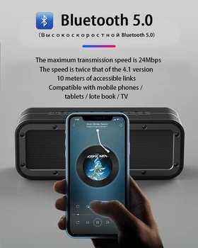 50w Difuzor Portabil Bluetooth Caixa De Som Portatil Bass Boombox Impermeabil în aer liber Subwoofer Parlantes Alta Potencia Altavoz