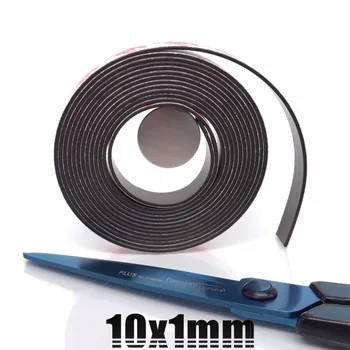 10 Metri de Cauciuc Magnet 10*1 mm auto-Adeziv Flexibil Bandă Magnetică Magnet de Cauciuc lățime de Bandă de 10 mm grosime 1 mm 10mm x 1mm
