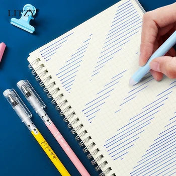 50 Buc/lot 0,5 mm Pix cu Gel Erasable Pen Refill Set Tijă de Mare Capacitate Albastru Cerneală Neagră Shool Lavabil Mâner Pixuri Scris de Papetărie