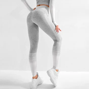 Super Elastic Energie Fără Sudură Trunchiate Jambiere Burtica Control Yoga Pantaloni Cu Talie Înaltă Sport Violet Rulează Pantaloni Femei Colanti Sport