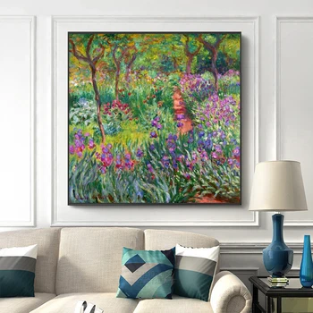 Impresionist Claude Monet Canvas Wall Art, Picturi Reproduceri Flori În Grădină Arta Postere Si Printuri Pentru Camera De Zi