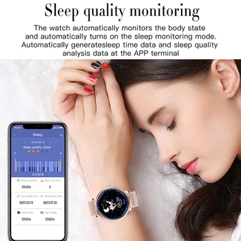 2020 Nou IP68 Impermeabil Ceas Inteligent Femei Brățară Minunată Heart Rate Monitor de Monitorizare de Somn Smartwatch Connect IOS Android
