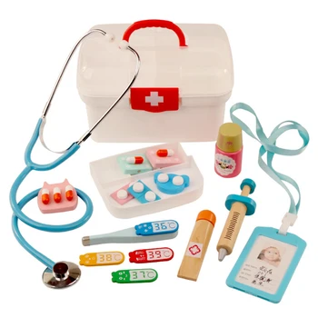 16Pcs Pretinde Joc Doctor de Copii Jucării din Lemn Trusă Medicală de Simulare Medicina Piept Set pentru Copii Kituri de Dezvoltare de Interes