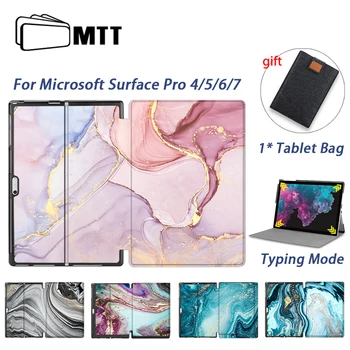MTT Marmură PU Caz din Piele Pentru Microsoft Surface Pro 4 5 6 7 12.3 inch Funda Ori Flip Capacul suportului Caz de Protecție+Tableta Sac