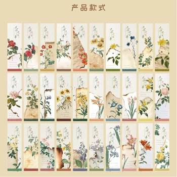 30buc/pachet Kawaii Epocă Planta Marcaj de Flori de Hârtie Marcaj Promoționale Cadou de Papetărie Film Bookmark