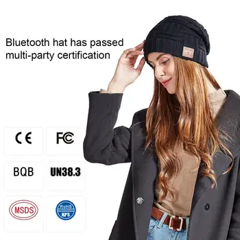 Imbunatatita Bluetooth 5.0 Beanie Căști fără Fir Tudorache Muzica Pălărie HD Built-in difuzoare Stereo Pentru Iarnă Sport Fitness Ține de Cald